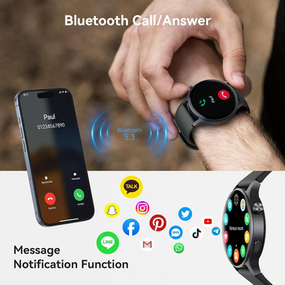 Smart Watch for Women, Answer/Make Call, 1.32'' AMOLED Ultra-Clear Screen Fitness Tracker with Heart Rate/Sleep/SpO2 Monitor, Smartwatch for iPhone/Samsung/Android, 110+ Sport Modes, 3ATM Waterproof