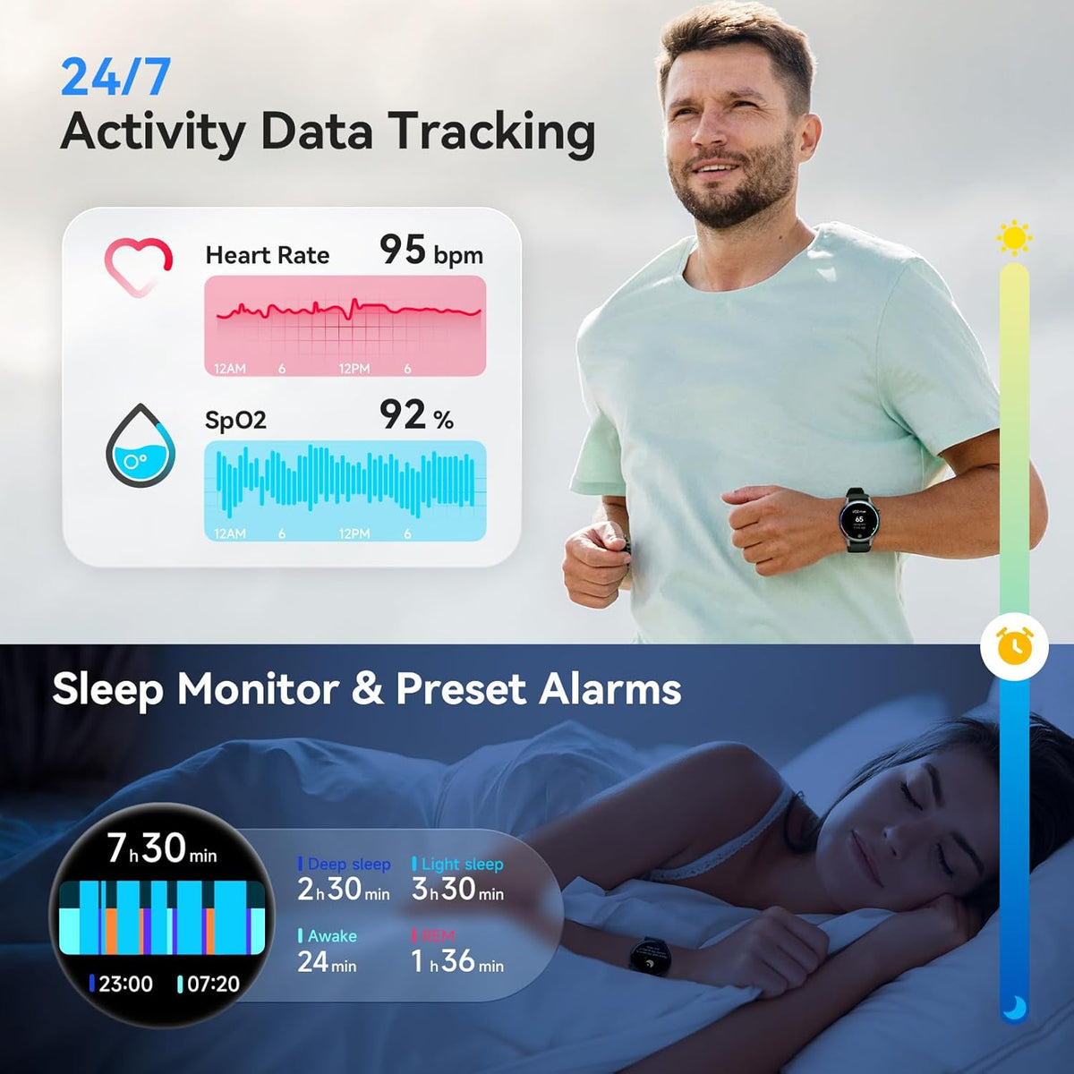Smart Watch for Women, Answer/Make Call, 1.32'' AMOLED Ultra-Clear Screen Fitness Tracker with Heart Rate/Sleep/SpO2 Monitor, Smartwatch for iPhone/Samsung/Android, 110+ Sport Modes, 3ATM Waterproof
