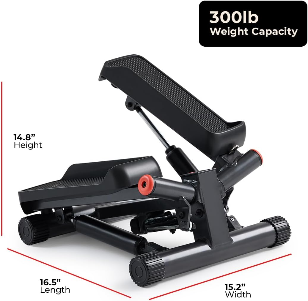 Twist Steppers with Resistance Bands, Compact Mini Stair Step Machines for Low-Impact Home Cardio Workouts