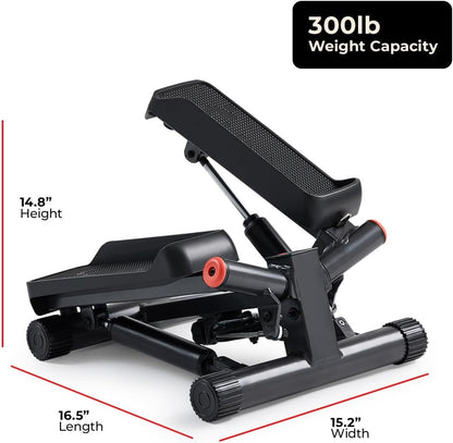 Twist Steppers with Resistance Bands, Compact Mini Stair Step Machines for Low-Impact Home Cardio Workouts