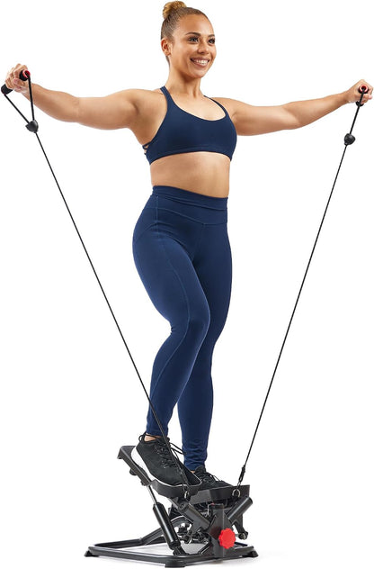 Twist Steppers with Resistance Bands, Compact Mini Stair Step Machines for Low-Impact Home Cardio Workouts