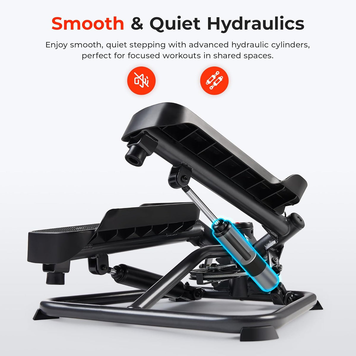 Twist Steppers with Resistance Bands, Compact Mini Stair Step Machines for Low-Impact Home Cardio Workouts