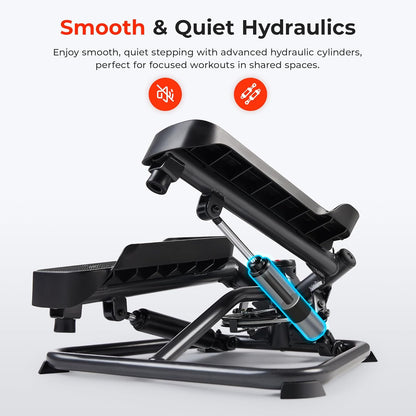 Twist Steppers with Resistance Bands, Compact Mini Stair Step Machines for Low-Impact Home Cardio Workouts