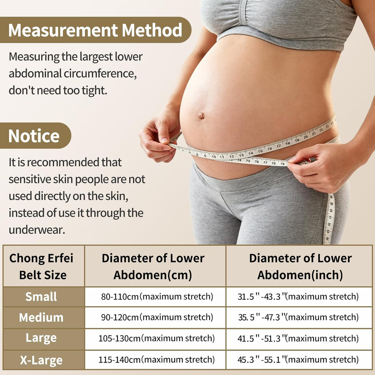 Maternity Belt, Pregnancy 3 in 1 Support Belt for Back/Pelvic/Hip Pain, Maternity Band Belly Support for Pregnancy Belly Support Band (L: Fit Ab 39.5"-51.3", Beige)