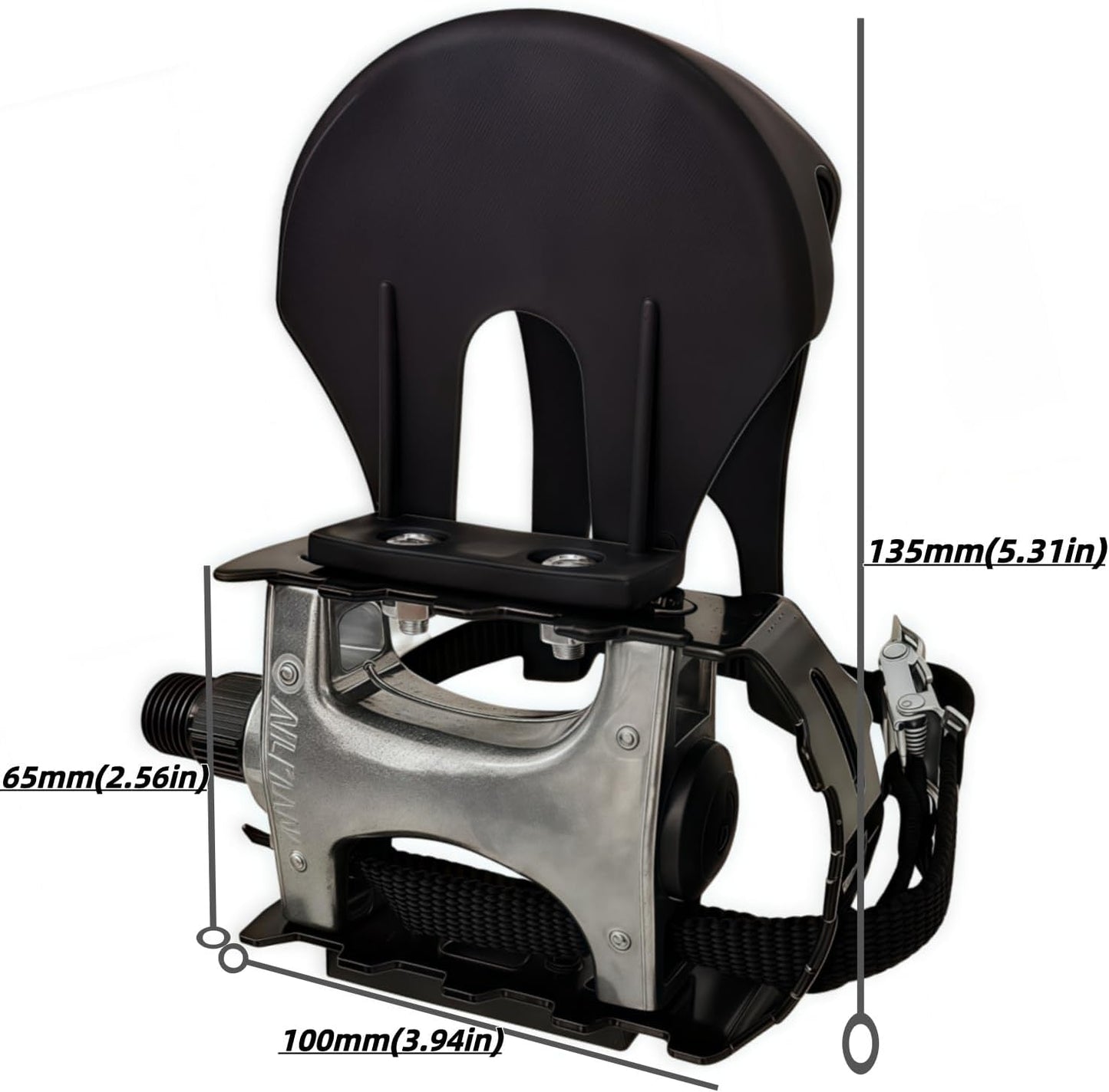 Pro-Grade Spin Bike Pedals with Toe Clips & 4D Adjustable Straps - 9/16" Alloy Spindle for Mountain Road Bikes/Peloton/Schwinn/Sunny Bikes | 500lb Load Capacity + 12-Month Warranty