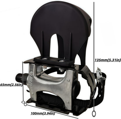 Pro-Grade Spin Bike Pedals with Toe Clips & 4D Adjustable Straps - 9/16" Alloy Spindle for Mountain Road Bikes/Peloton/Schwinn/Sunny Bikes | 500lb Load Capacity + 12-Month Warranty