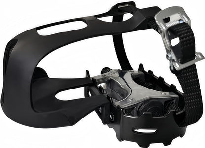 Pro-Grade Spin Bike Pedals with Toe Clips & 4D Adjustable Straps - 9/16" Alloy Spindle for Mountain Road Bikes/Peloton/Schwinn/Sunny Bikes | 500lb Load Capacity + 12-Month Warranty