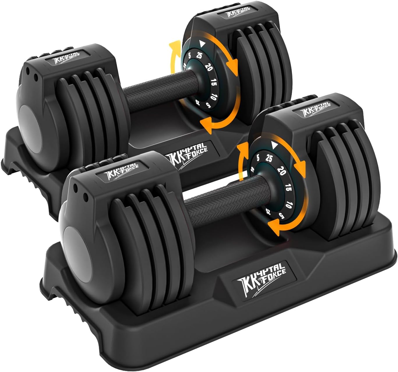 Adjustable Dumbbell Set of 2, 50lbs/110lbs Free Weights Dumbbell Set | 5-in-1/10-in-1, Quick-Lock Hand Weights, 25lbs/50lbs Pair, Anti-Slip Texture Handle, Home Gym for Men and Women