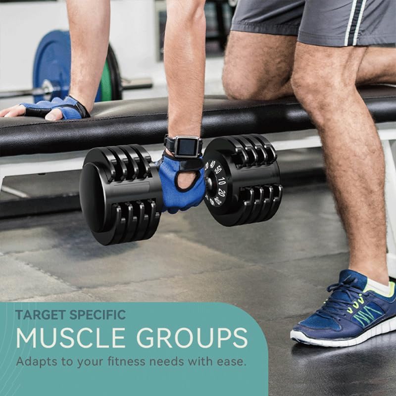 Adjustable Dumbbell Set of 2, 50lbs/110lbs Free Weights Dumbbell Set | 5-in-1/10-in-1, Quick-Lock Hand Weights, 25lbs/50lbs Pair, Anti-Slip Texture Handle, Home Gym for Men and Women