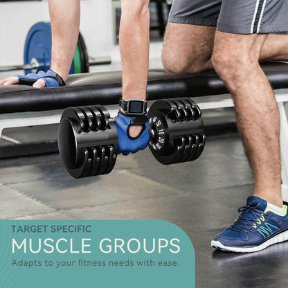 Adjustable Dumbbell Set of 2, 50lbs/110lbs Free Weights Dumbbell Set | 5-in-1/10-in-1, Quick-Lock Hand Weights, 25lbs/50lbs Pair, Anti-Slip Texture Handle, Home Gym for Men and Women
