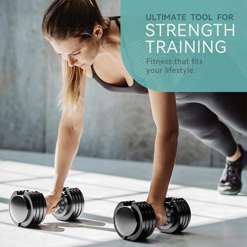 Adjustable Dumbbell Set of 2, 50lbs/110lbs Free Weights Dumbbell Set | 5-in-1/10-in-1, Quick-Lock Hand Weights, 25lbs/50lbs Pair, Anti-Slip Texture Handle, Home Gym for Men and Women