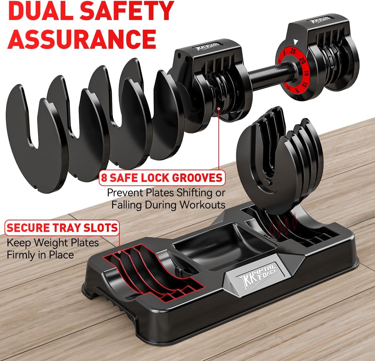 Adjustable Dumbbell Set of 2, 50lbs/110lbs Free Weights Dumbbell Set | 5-in-1/10-in-1, Quick-Lock Hand Weights, 25lbs/50lbs Pair, Anti-Slip Texture Handle, Home Gym for Men and Women