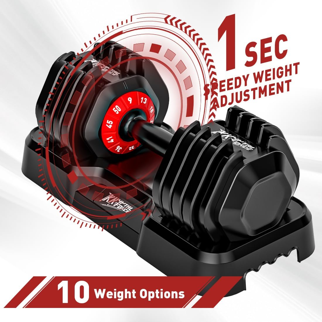 Adjustable Dumbbell Set of 2, 50lbs/110lbs Free Weights Dumbbell Set | 5-in-1/10-in-1, Quick-Lock Hand Weights, 25lbs/50lbs Pair, Anti-Slip Texture Handle, Home Gym for Men and Women