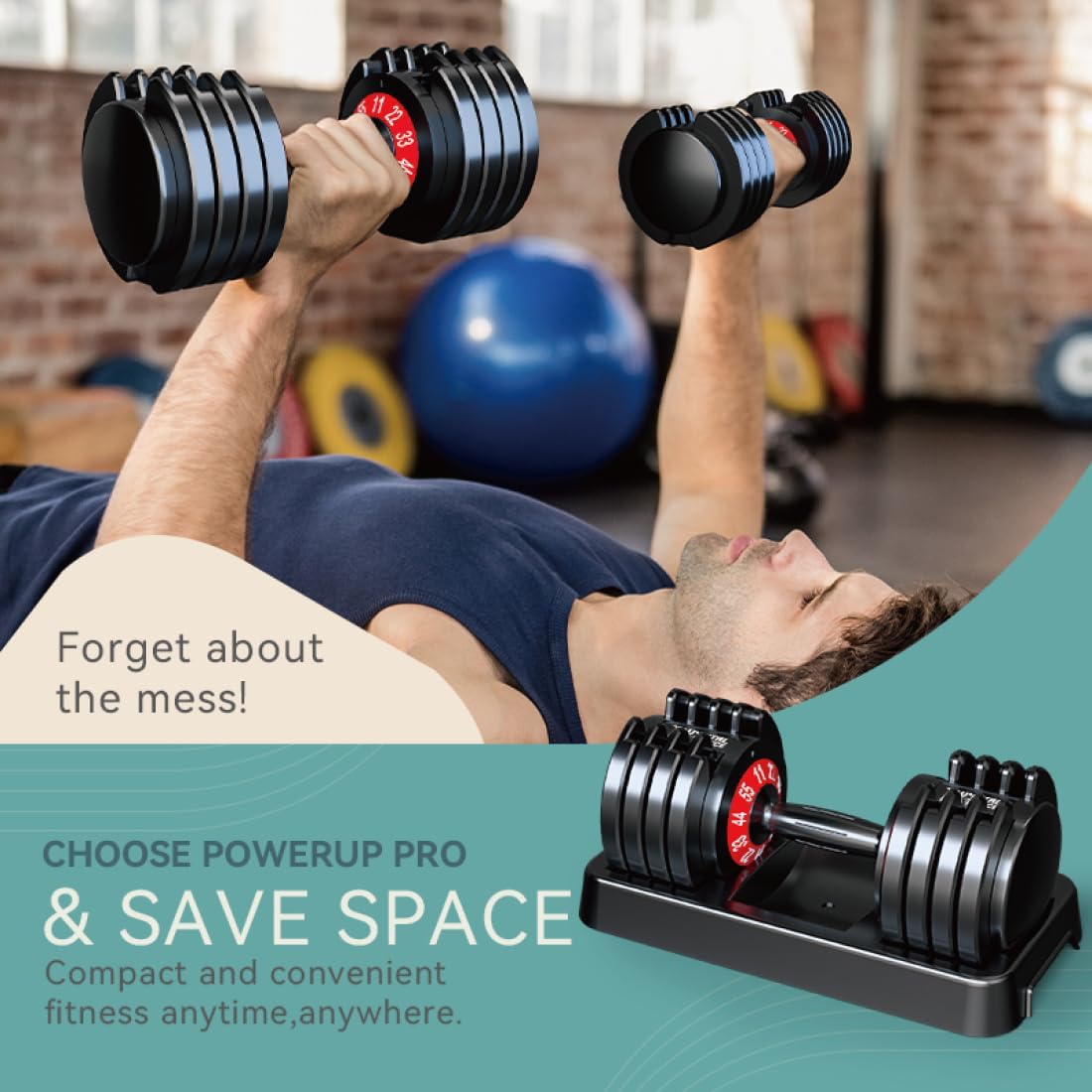 Adjustable Dumbbell Set of 2, 50lbs/110lbs Free Weights Dumbbell Set | 5-in-1/10-in-1, Quick-Lock Hand Weights, 25lbs/50lbs Pair, Anti-Slip Texture Handle, Home Gym for Men and Women
