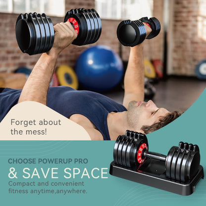 Adjustable Dumbbell Set of 2, 50lbs/110lbs Free Weights Dumbbell Set | 5-in-1/10-in-1, Quick-Lock Hand Weights, 25lbs/50lbs Pair, Anti-Slip Texture Handle, Home Gym for Men and Women