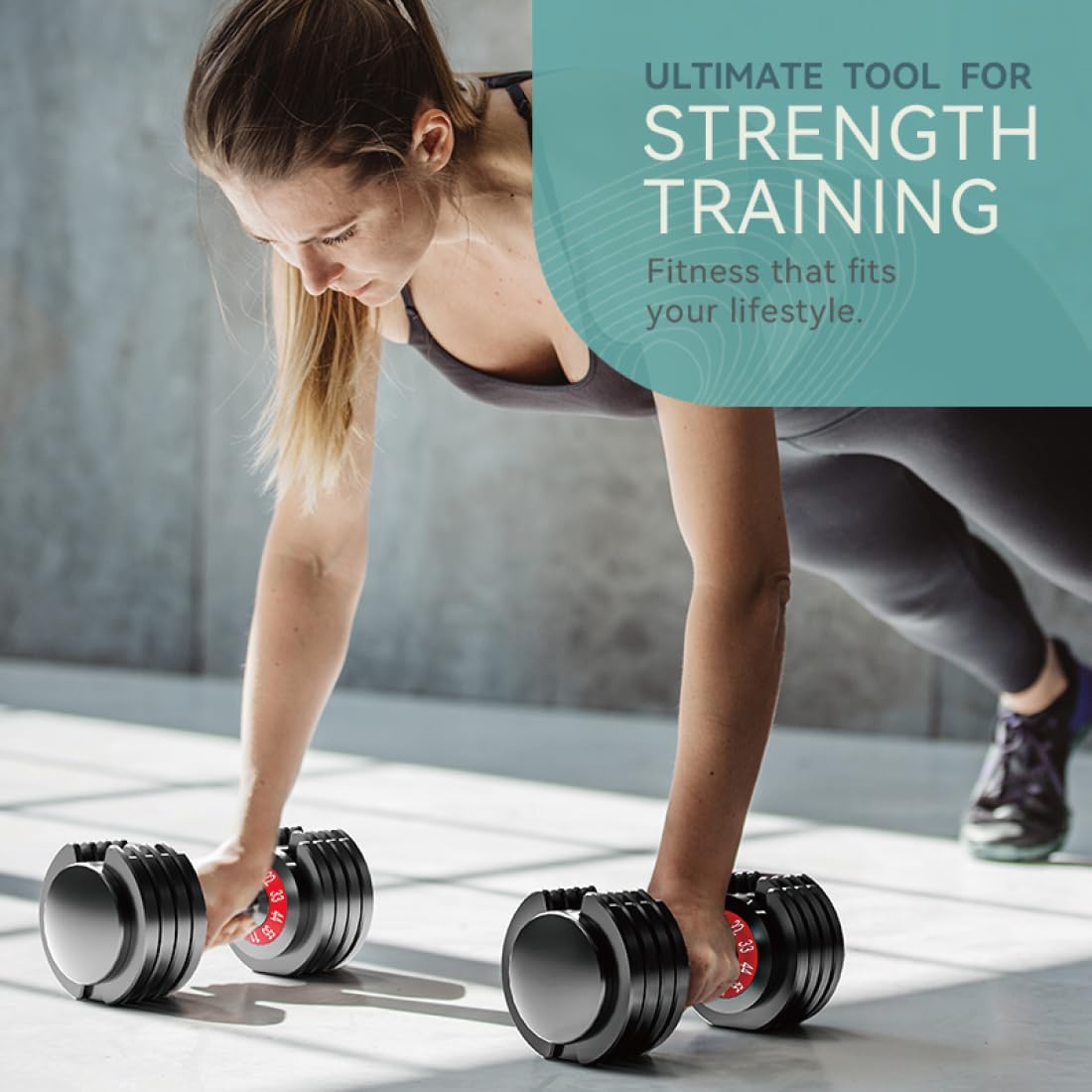 Adjustable Dumbbell Set of 2, 50lbs/110lbs Free Weights Dumbbell Set | 5-in-1/10-in-1, Quick-Lock Hand Weights, 25lbs/50lbs Pair, Anti-Slip Texture Handle, Home Gym for Men and Women