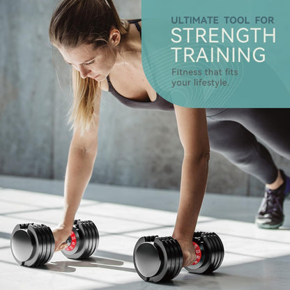Adjustable Dumbbell Set of 2, 50lbs/110lbs Free Weights Dumbbell Set | 5-in-1/10-in-1, Quick-Lock Hand Weights, 25lbs/50lbs Pair, Anti-Slip Texture Handle, Home Gym for Men and Women