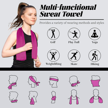 4 Pack Cooling Towels, Soft Breathable Cooling Towels for Neck and Face