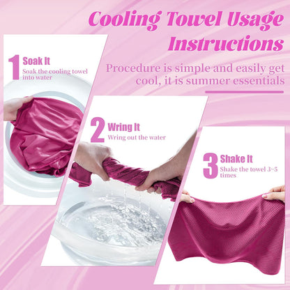 4 Pack Cooling Towels, Soft Breathable Cooling Towels for Neck and Face