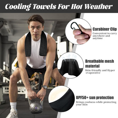 4 Pack Cooling Towels, Soft Breathable Cooling Towels for Neck and Face