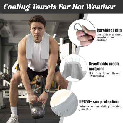 4 Pack Cooling Towels, Soft Breathable Cooling Towels for Neck and Face