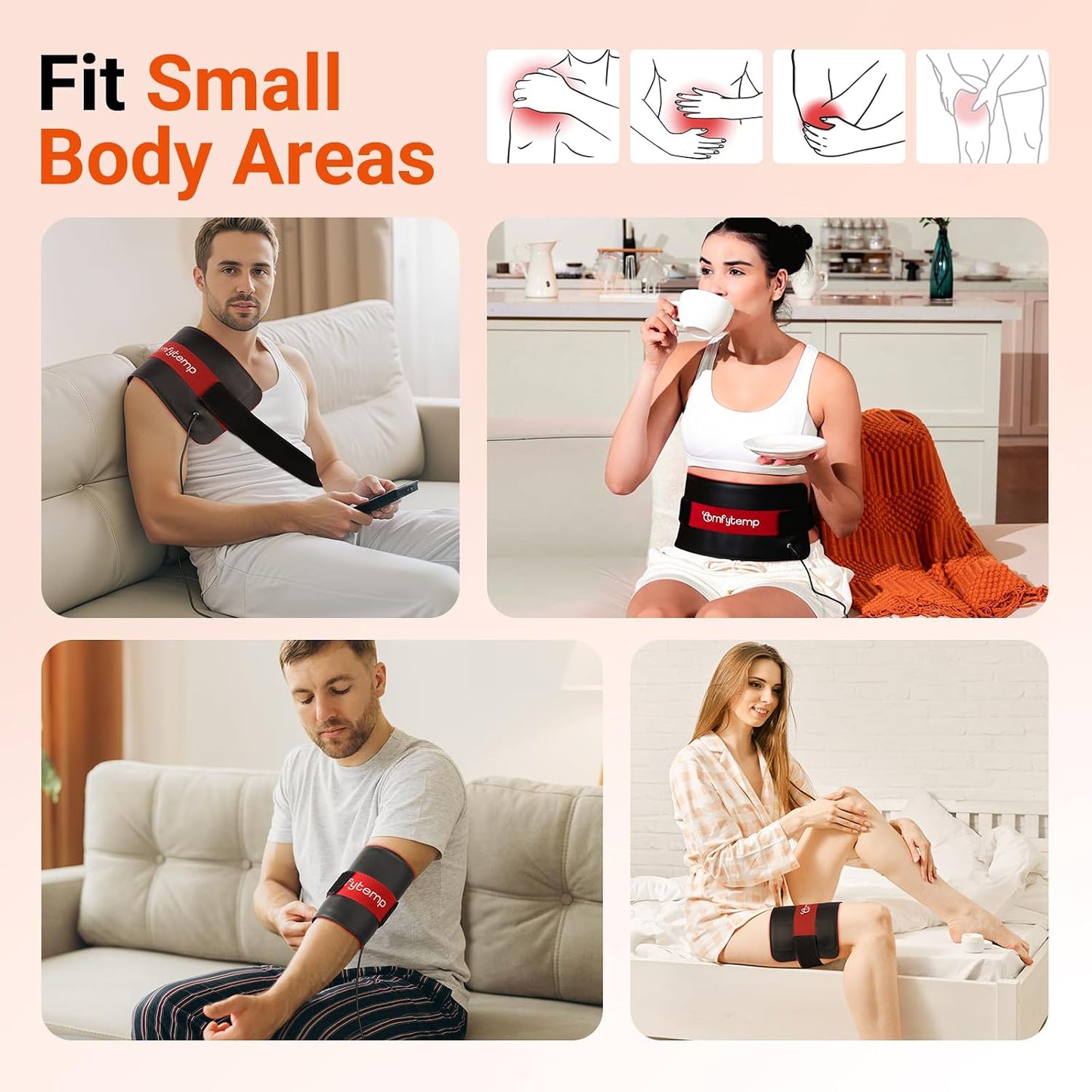 Red Light Pad for Body, 14.4'' x 6.1'', 660nm & Invisible 850nm