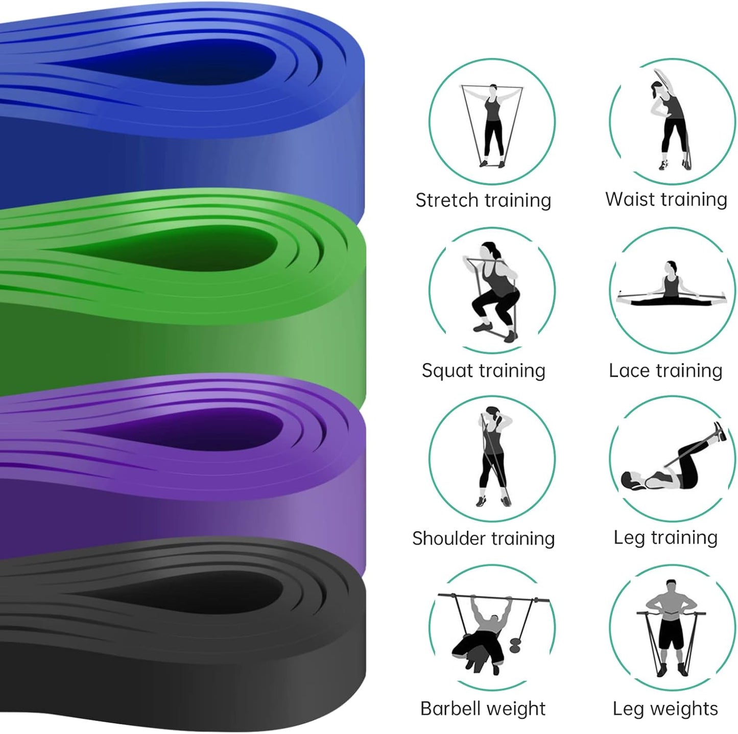 Resistance Band, Pull Up Bands, Pull Up Assistance Bands, Workout Bands, Exercise Bands, Resistance Bands Set for Legs, Working Out, Muscle Training, Physical Therapy, Shape Body, Men Women