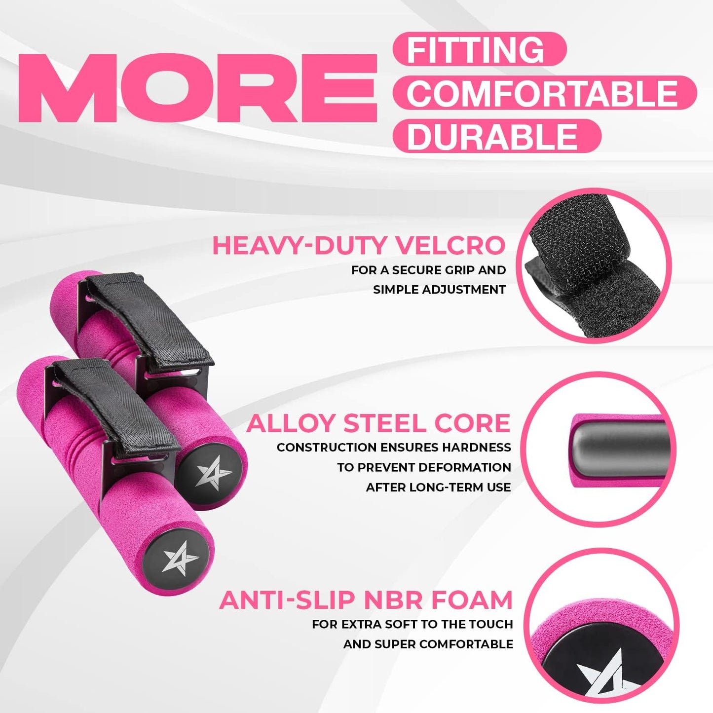 Adjustable Dumbbell Hand Weights Set Of 2 Perfect for Women's Walking or Travel Exercise with Adjustable Straps, Foam Cover, and Color Coded Weight (2lbs, 3lbs or 4lbs), Anti Slip