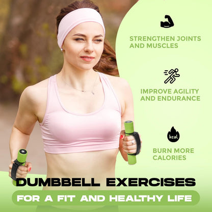 Adjustable Dumbbell Hand Weights Set Of 2 Perfect for Women's Walking or Travel Exercise with Adjustable Straps, Foam Cover, and Color Coded Weight (2lbs, 3lbs or 4lbs), Anti Slip