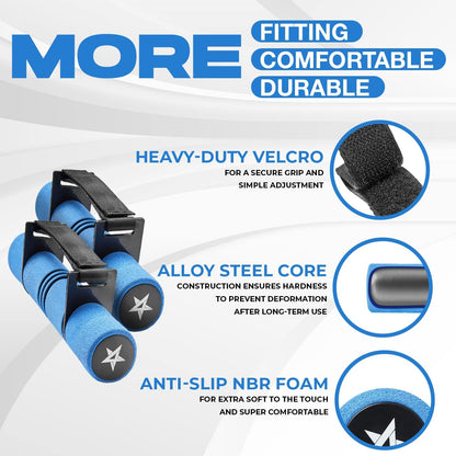 Adjustable Dumbbell Hand Weights Set Of 2 Perfect for Women's Walking or Travel Exercise with Adjustable Straps, Foam Cover, and Color Coded Weight (2lbs, 3lbs or 4lbs), Anti Slip