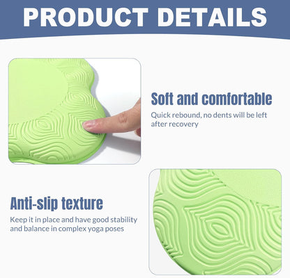Yoga Knee Pads 2 Pack, Foam Kneeling Cushions - Non-Slip Pilates Knee Pad Cushion & Wrist Support - Portable Workout Knee Pads for Meditation, Kneeling, Balance, Floor, Pilates,Yoga