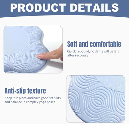 Yoga Knee Pads 2 Pack, Foam Kneeling Cushions - Non-Slip Pilates Knee Pad Cushion & Wrist Support - Portable Workout Knee Pads for Meditation, Kneeling, Balance, Floor, Pilates,Yoga