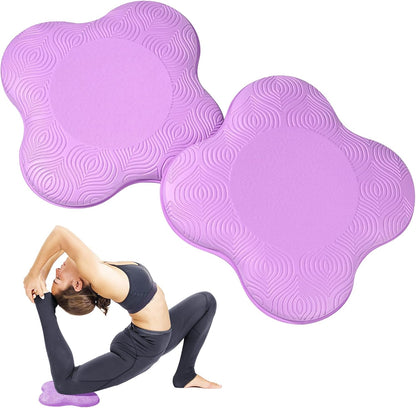Yoga Knee Pads 2 Pack, Foam Kneeling Cushions - Non-Slip Pilates Knee Pad Cushion & Wrist Support - Portable Workout Knee Pads for Meditation, Kneeling, Balance, Floor, Pilates,Yoga