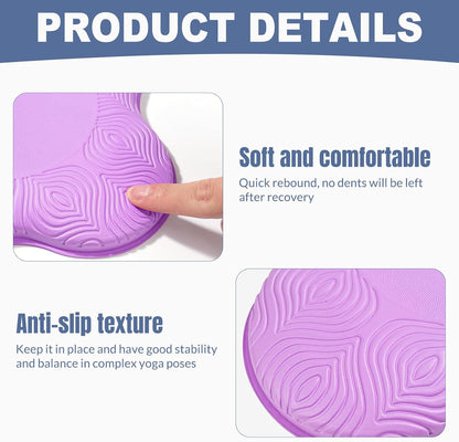 Yoga Knee Pads 2 Pack, Foam Kneeling Cushions - Non-Slip Pilates Knee Pad Cushion & Wrist Support - Portable Workout Knee Pads for Meditation, Kneeling, Balance, Floor, Pilates,Yoga