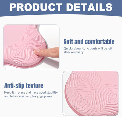 Yoga Knee Pads 2 Pack, Foam Kneeling Cushions - Non-Slip Pilates Knee Pad Cushion & Wrist Support - Portable Workout Knee Pads for Meditation, Kneeling, Balance, Floor, Pilates,Yoga