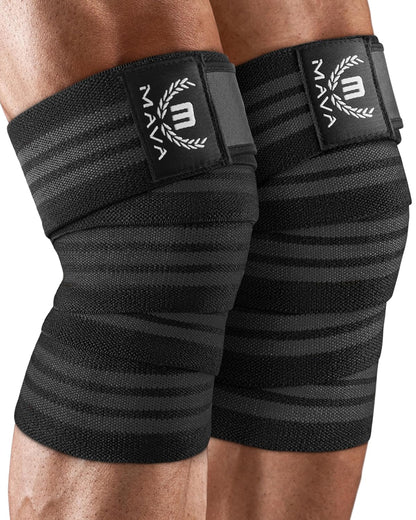 Sports Knee Wraps (Pair) for Men & Women | Ideal for Cross Training, WODs, Gym Workouts, Weightlifting, Fitness & Powerlifting | Knee Straps for Squats | 72" Compression & Elastic Support