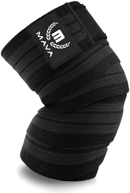 Sports Knee Wraps (Pair) for Men & Women | Ideal for Cross Training, WODs, Gym Workouts, Weightlifting, Fitness & Powerlifting | Knee Straps for Squats | 72" Compression & Elastic Support