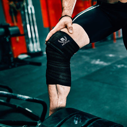 Sports Knee Wraps (Pair) for Men & Women | Ideal for Cross Training, WODs, Gym Workouts, Weightlifting, Fitness & Powerlifting | Knee Straps for Squats | 72" Compression & Elastic Support