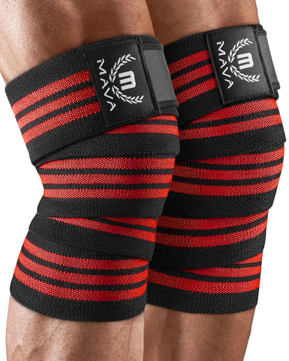 Sports Knee Wraps (Pair) for Men & Women | Ideal for Cross Training, WODs, Gym Workouts, Weightlifting, Fitness & Powerlifting | Knee Straps for Squats | 72" Compression & Elastic Support