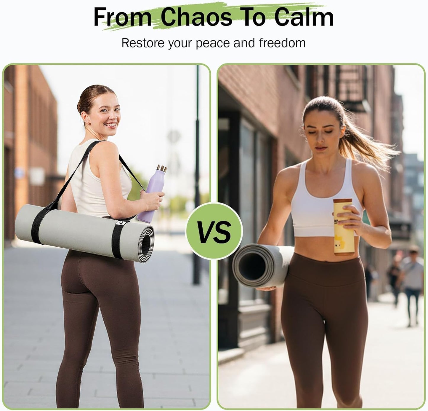 Slim Panda Yoga Mat Straps for Carrying, Adjustable Yoga Mat Carrier Sling Fits All Mats(Mat Not Included)