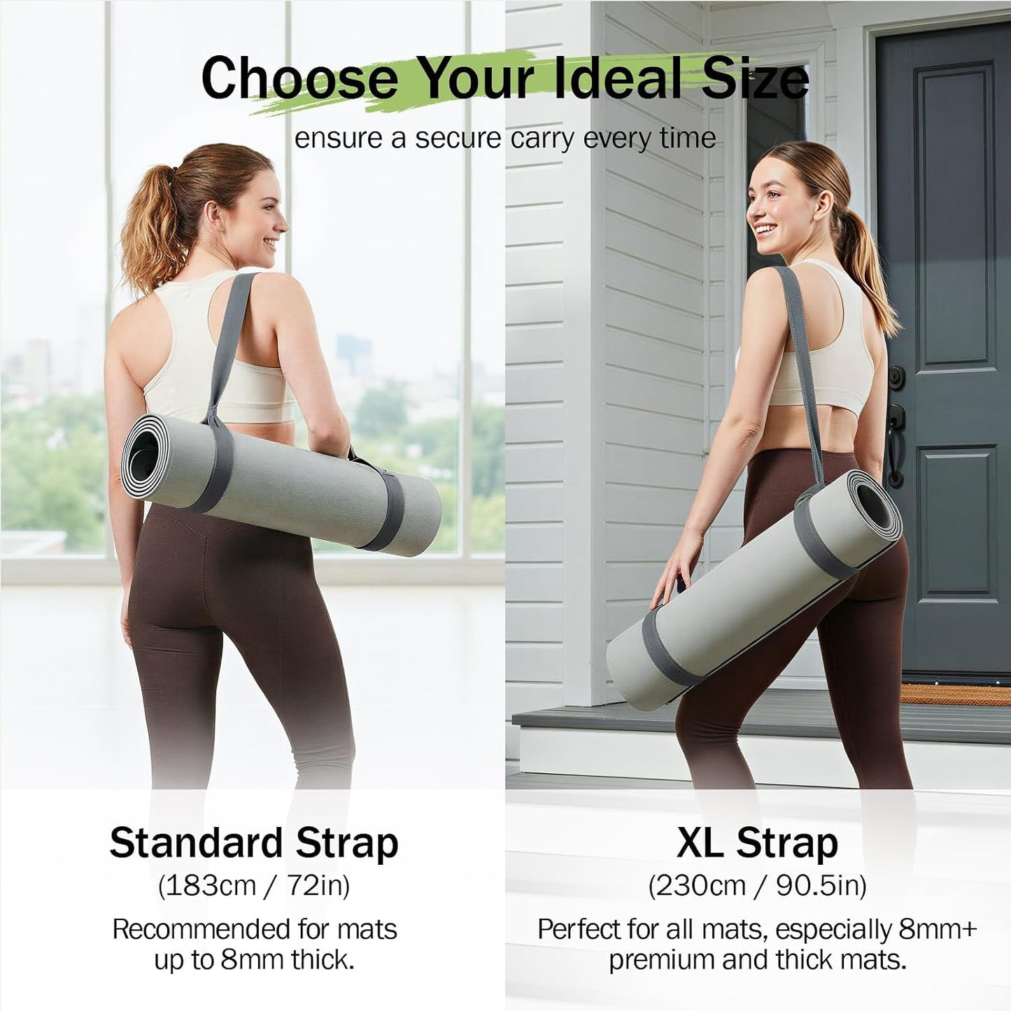 Slim Panda Yoga Mat Straps for Carrying, Adjustable Yoga Mat Carrier Sling Fits All Mats(Mat Not Included)