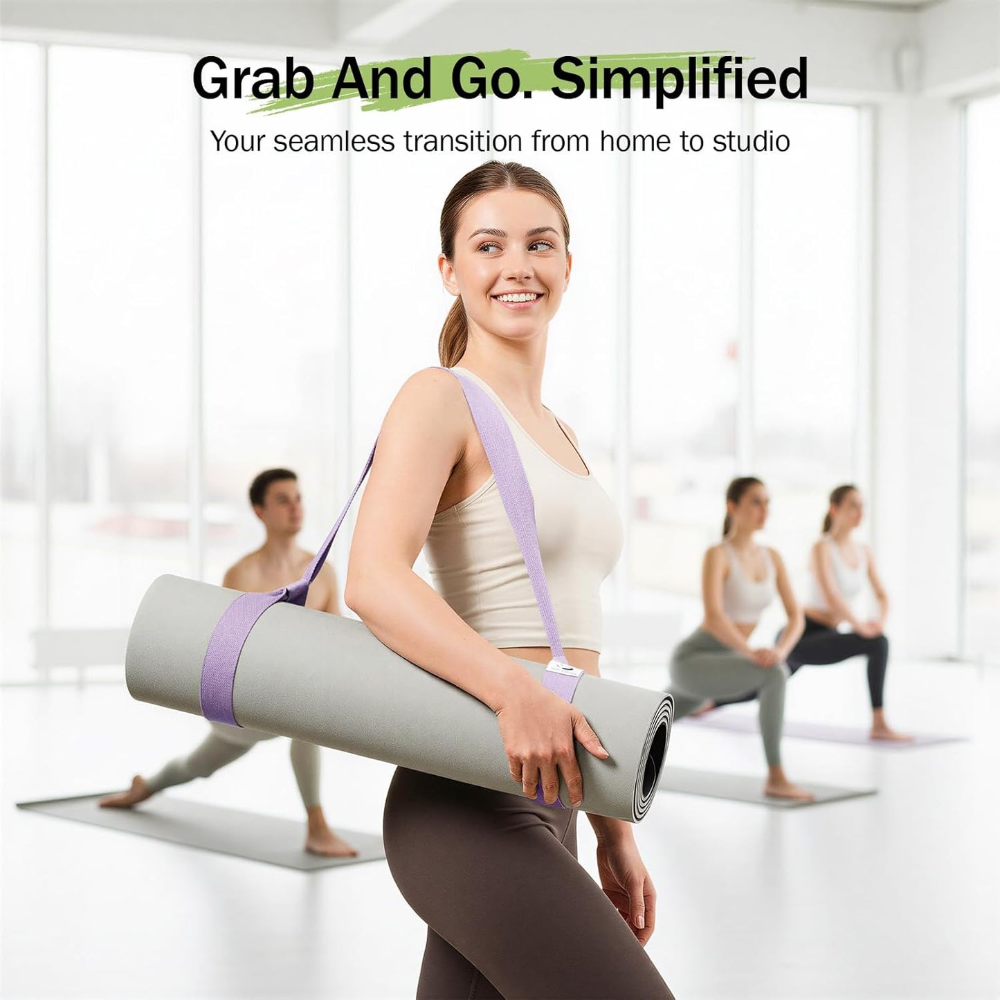 Slim Panda Yoga Mat Straps for Carrying, Adjustable Yoga Mat Carrier Sling Fits All Mats(Mat Not Included)