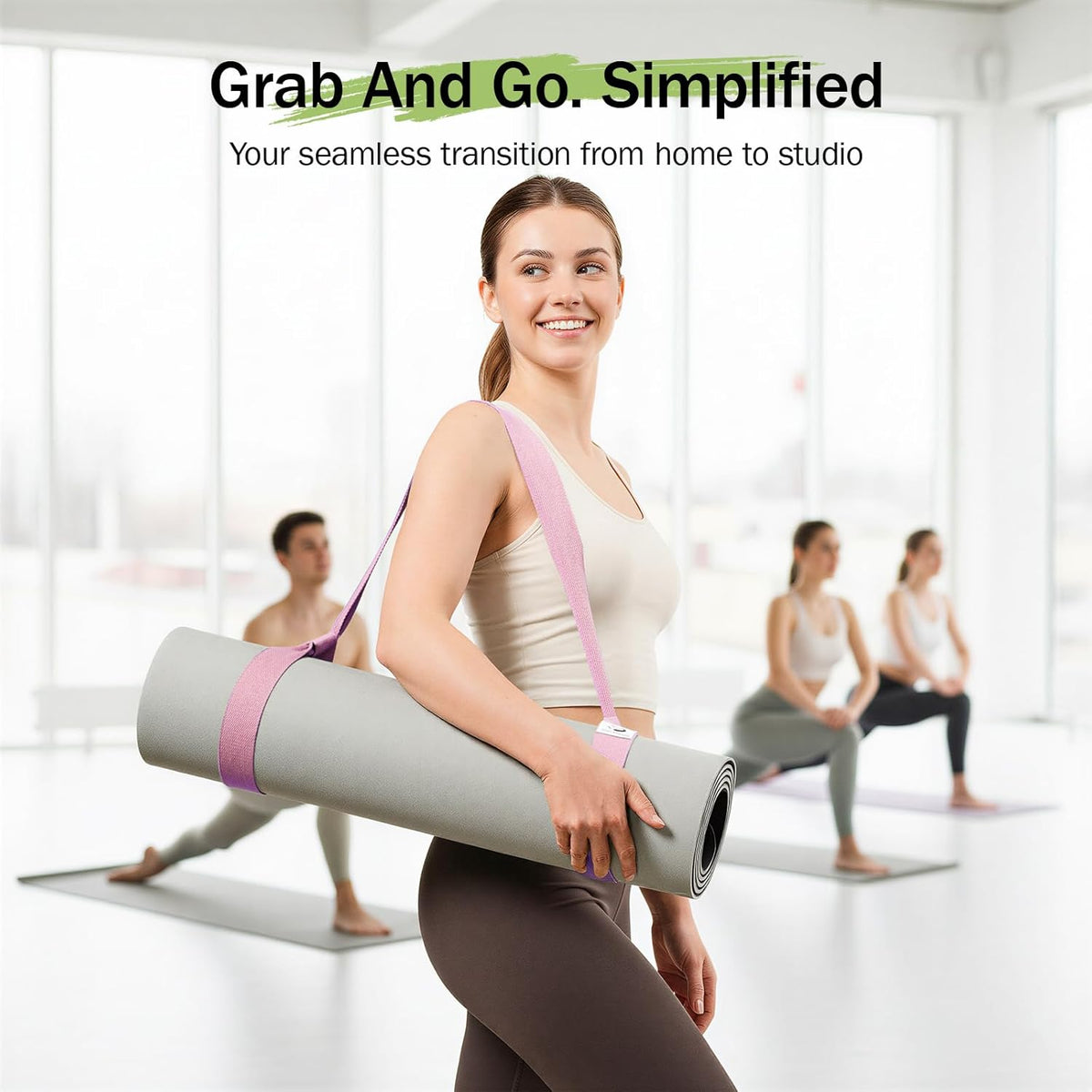 Slim Panda Yoga Mat Straps for Carrying, Adjustable Yoga Mat Carrier Sling Fits All Mats(Mat Not Included)