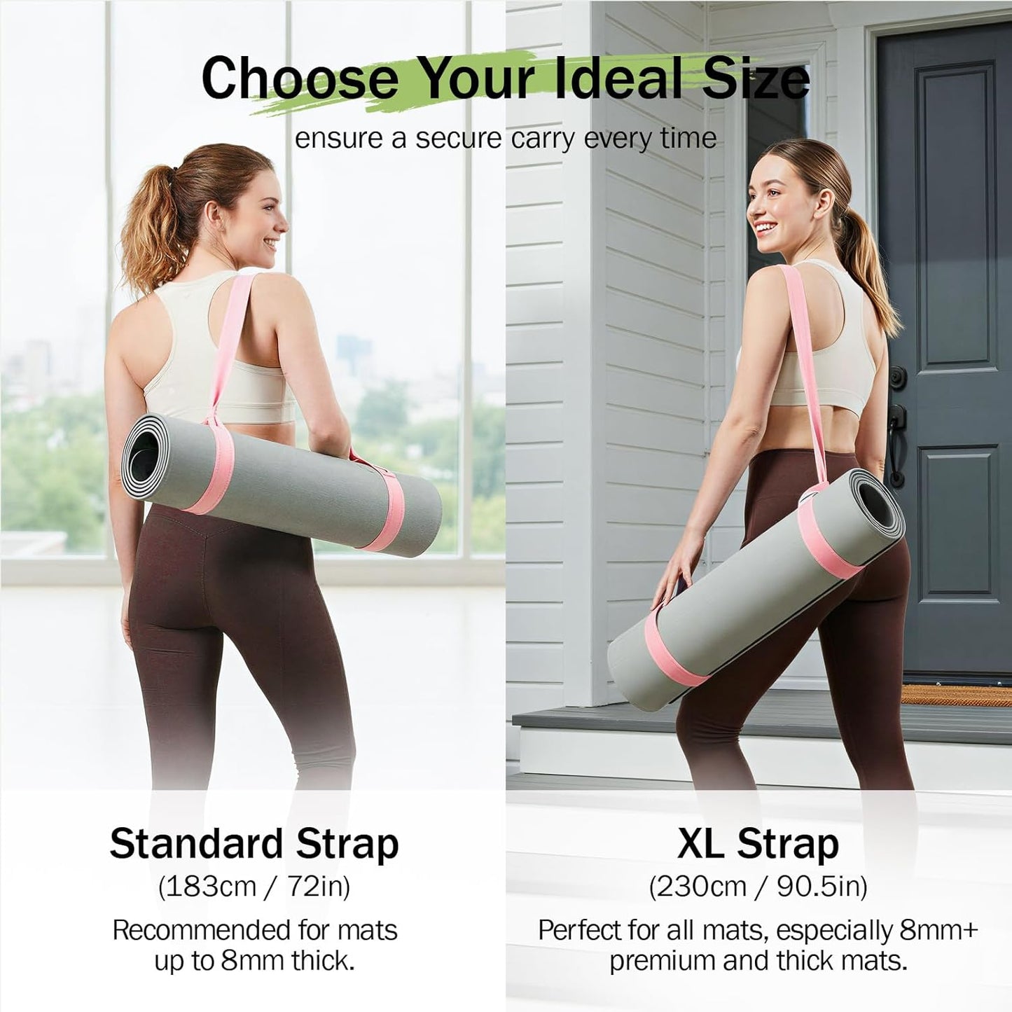Slim Panda Yoga Mat Straps for Carrying, Adjustable Yoga Mat Carrier Sling Fits All Mats(Mat Not Included)