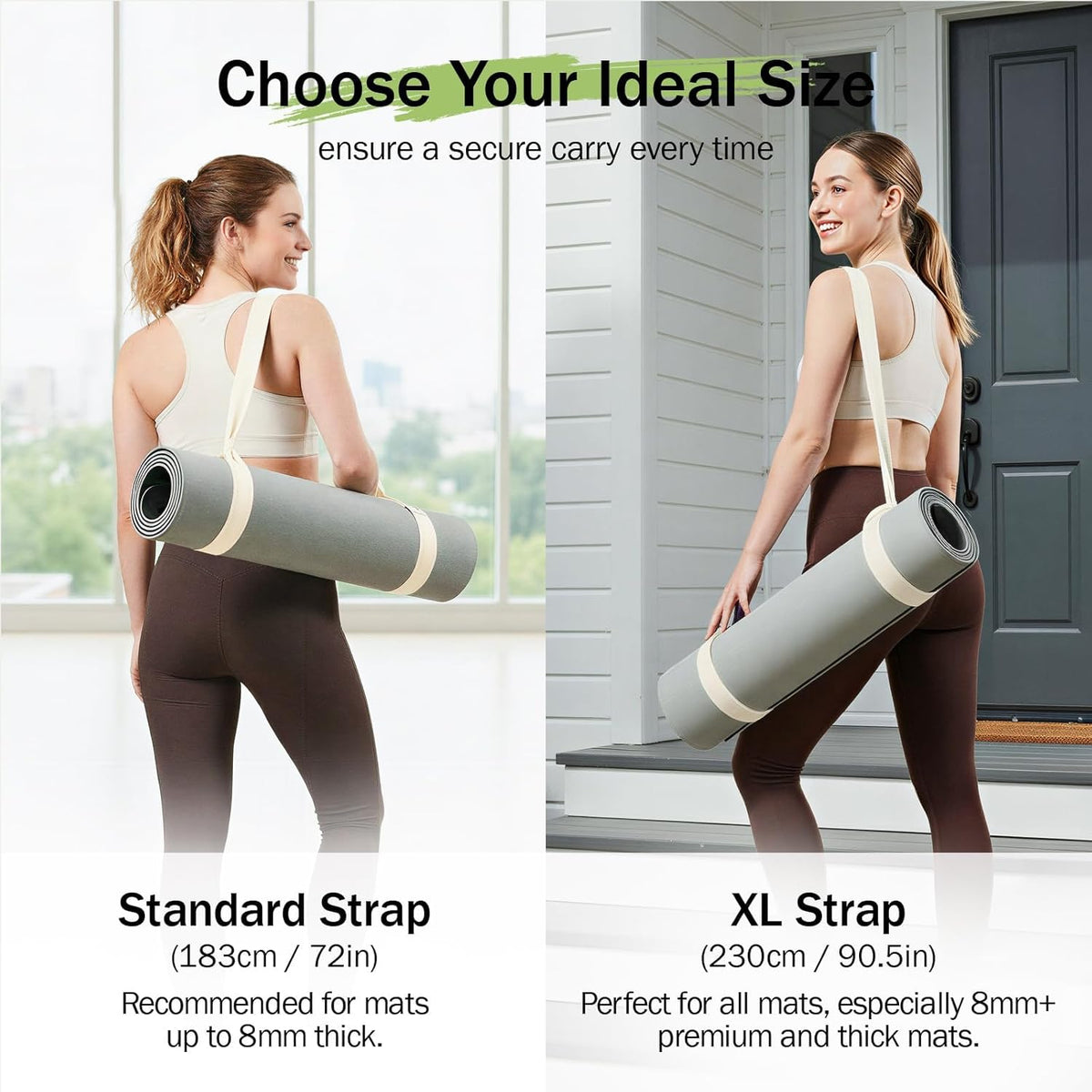 Slim Panda Yoga Mat Straps for Carrying, Adjustable Yoga Mat Carrier Sling Fits All Mats(Mat Not Included)