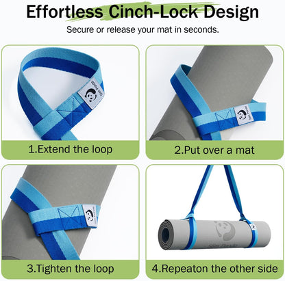 Slim Panda Yoga Mat Straps for Carrying, Adjustable Yoga Mat Carrier Sling Fits All Mats(Mat Not Included)