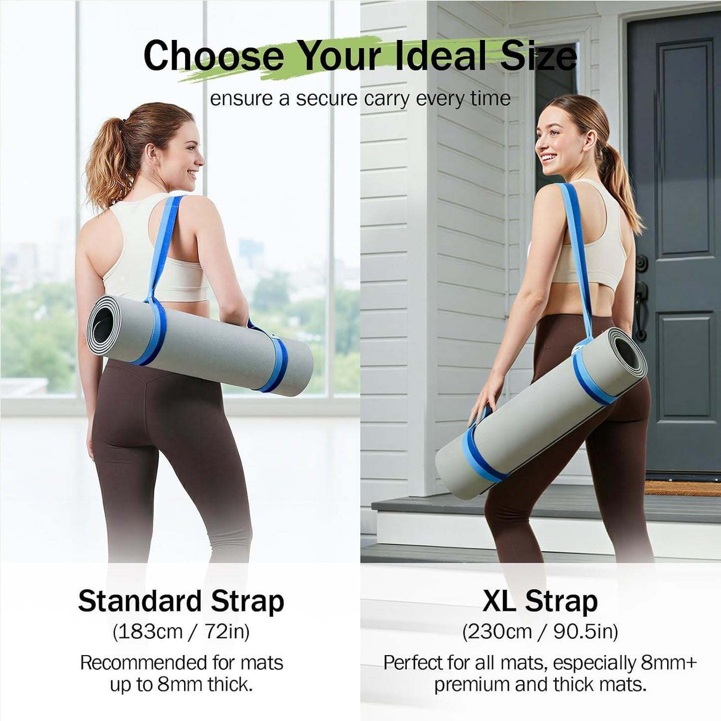 Slim Panda Yoga Mat Straps for Carrying, Adjustable Yoga Mat Carrier Sling Fits All Mats(Mat Not Included)