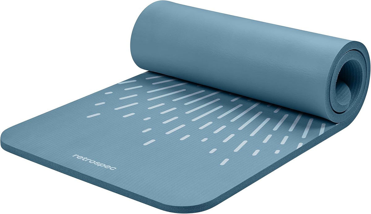 Solana Yoga Mat 1" Thick w/Nylon Strap for Men & Women - Non Slip Exercise Mat for Home Yoga, Pilates, Stretching, Floor & Fitness Workouts