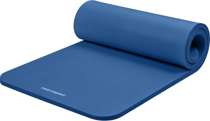 Solana Yoga Mat 1" Thick w/Nylon Strap for Men & Women - Non Slip Exercise Mat for Home Yoga, Pilates, Stretching, Floor & Fitness Workouts