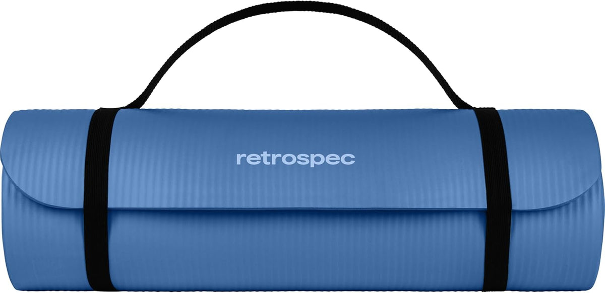 Solana Yoga Mat 1" Thick w/Nylon Strap for Men & Women - Non Slip Exercise Mat for Home Yoga, Pilates, Stretching, Floor & Fitness Workouts